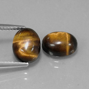 4.14 ct Brown Tiger's Eye Stone, Natural Tiger's Eye in Oval Cabochon Shape for Sale