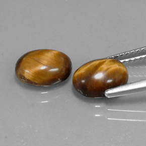 Tiger's Eye Gemstone in 9 x 7 mm (calibrated) Size for Sale, Tiger's Eye Stone in Gold Brown Color