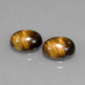 3.10 ct Brown Tiger's Eye Gemstone, Tiger's Eye Gem in Oval Cabochon Shape for Sale.