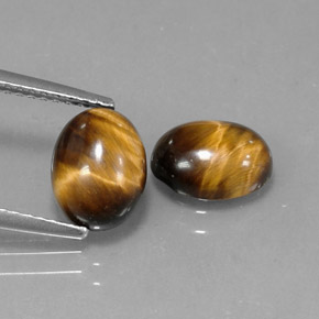 3.10 ct Brown Tiger's Eye Stone, Natural Tiger's Eye in Oval Cabochon Shape for Sale