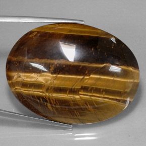 73.05 ct Brown Tiger's Eye Stone, Natural Tiger's Eye in Oval Cabochon Shape for Sale