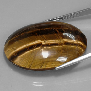 Tiger's Eye Gemstone in 39.8 x 24.1 mm Size for Sale, Tiger's Eye Stone in Gold Brown Color
