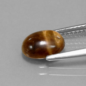 Tiger's Eye Gemstone in 9 x 7 mm (calibrated) Size for Sale, Tiger's Eye Stone in Gold Brown Color