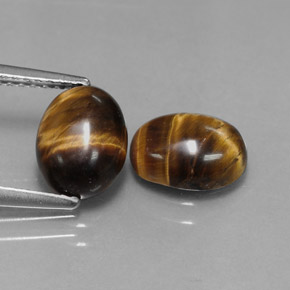 3.12 ct Brown Tiger's Eye Gemstone, Tiger's Eye Gem in Oval Cabochon Shape for Sale.