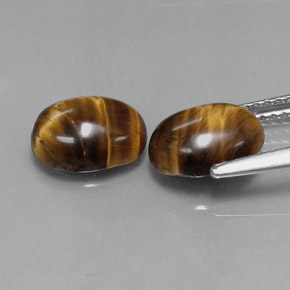 Tiger's Eye Gemstone in 9 x 7 mm (calibrated) Size for Sale, Tiger's Eye Stone in Gold Brown Color