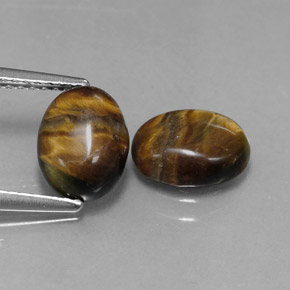 3.13 ct Brown Tiger's Eye Gemstone, Tiger's Eye Gem in Oval Cabochon Shape for Sale.