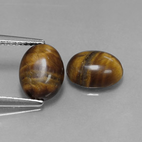 3.18 ct Brown Tiger's Eye Gemstone, Tiger's Eye Gem in Oval Cabochon Shape for Sale.