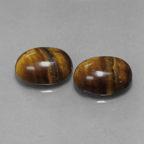 3.18 ct Brown Tiger's Eye Stone, Natural Tiger's Eye in Oval Cabochon Shape for Sale