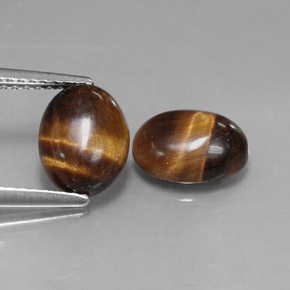 3.39 ct Brown Tiger's Eye Gemstone, Tiger's Eye Gem in Oval Cabochon Shape for Sale.