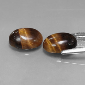 Tiger's Eye Gemstone in 9 x 7 mm (calibrated) Size for Sale, Tiger's Eye Stone in Gold Brown Color