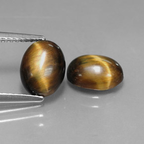 3.18 ct Brown Tiger's Eye Gemstone, Tiger's Eye Gem in Oval Cabochon Shape for Sale.