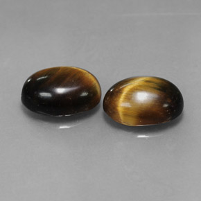 3.18 ct Brown Tiger's Eye Stone, Natural Tiger's Eye in Oval Cabochon Shape for Sale