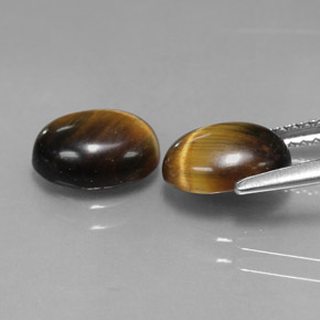 Tiger's Eye Gemstone in 9 x 7 mm (calibrated) Size for Sale, Tiger's Eye Stone in Gold Brown Color