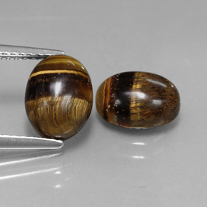 4.01 ct Brown Tiger's Eye Gemstone, Tiger's Eye Gem in Oval Cabochon Shape for Sale.