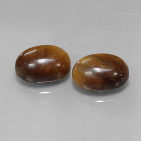3.98 ct Brown Tiger's Eye Stone, Natural Tiger's Eye in Oval Cabochon Shape for Sale