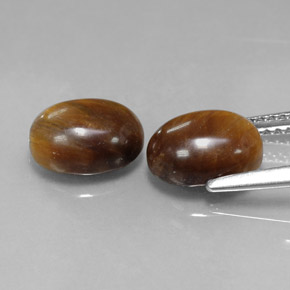 Tiger's Eye Gemstone in 9 x 7 mm (calibrated) Size for Sale, Tiger's Eye Stone in Gold Brown Color