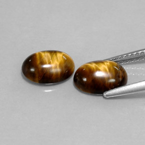Tiger's Eye Gemstone in 8.6 x 6.6 mm Size for Sale, Tiger's Eye Stone in Gold Brown Color