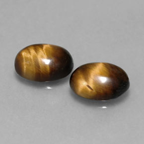 3.02 ct Brown Tiger's Eye Stone, Natural Tiger's Eye in Oval Cabochon Shape for Sale