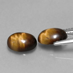 Tiger's Eye Gemstone in 9 x 7 mm (calibrated) Size for Sale, Tiger's Eye Stone in Gold Brown Color