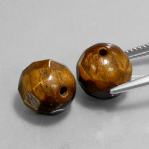Tiger's Eye Gemstone in 10.3 mm Size for Sale, Tiger's Eye Stone in Gold Brown Color