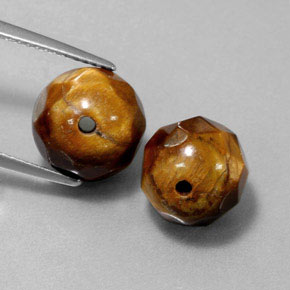 14.16 ct Brown Tiger's Eye Gemstone, Tiger's Eye Gem in Drilled Sphere Shape for Sale.