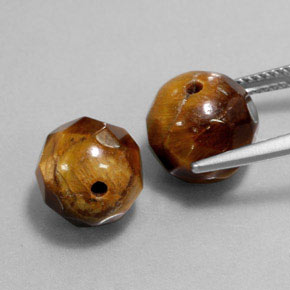 Tiger's Eye Gemstone in 10.3 mm Size for Sale, Tiger's Eye Stone in Gold Brown Color