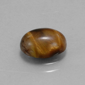1.55 ct Brown Tiger's Eye Stone, Natural Tiger's Eye in Oval Cabochon Shape for Sale