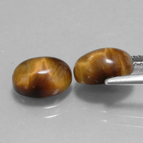 Tiger's Eye Gemstone in 9 x 7 mm (calibrated) Size for Sale, Tiger's Eye Stone in Gold Brown Color