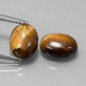 3.18 ct Brown Tiger's Eye Gemstone, Tiger's Eye Gem in Oval Cabochon Shape for Sale.