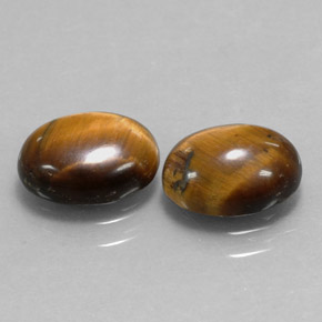 3.18 ct Brown Tiger's Eye Stone, Natural Tiger's Eye in Oval Cabochon Shape for Sale