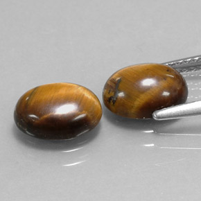 Tiger's Eye Gemstone in 9 x 7 mm (calibrated) Size for Sale, Tiger's Eye Stone in Gold Brown Color