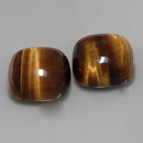 27.56 ct Brown Tiger's Eye Stone, Natural Tiger's Eye in Cushion Cabochon Shape for Sale