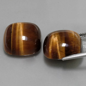 Tiger's Eye Gemstone in 15.2 x 15.1 mm Size for Sale, Tiger's Eye Stone in Gold Brown Color