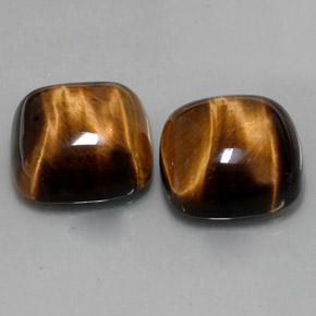 27.50 ct Brown Tiger's Eye Stone, Natural Tiger's Eye in Cushion Cabochon Shape for Sale