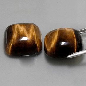 Tiger's Eye Gemstone in 15.3 x 15.2 mm Size for Sale, Tiger's Eye Stone in Gold Brown Color