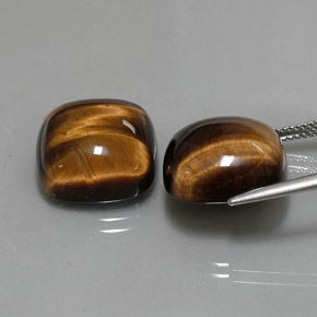 Tiger's Eye Gemstone in 15.2 x 15.1 mm Size for Sale, Tiger's Eye Stone in Gold Brown Color