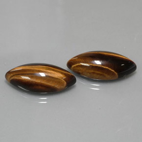 26.58 ct Brown Tiger's Eye Stone, Natural Tiger's Eye in Marquise Cabochon Shape for Sale