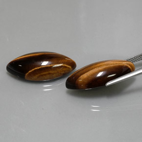 Tiger's Eye Gemstone in 24.9 x 12.2 mm Size for Sale, Tiger's Eye Stone in Gold Brown Color