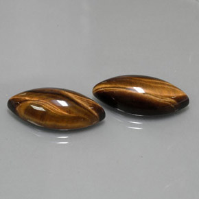 27.00 ct Brown Tiger's Eye Stone, Natural Tiger's Eye in Marquise Cabochon Shape for Sale