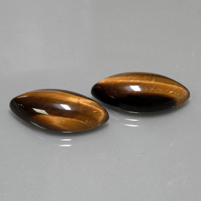 26.65 ct Brown Tiger's Eye Stone, Natural Tiger's Eye in Marquise Cabochon Shape for Sale