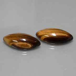26.38 ct Brown Tiger's Eye Stone, Natural Tiger's Eye in Marquise Cabochon Shape for Sale