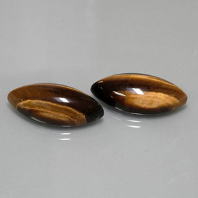 26.39 ct Brown Tiger's Eye Stone, Natural Tiger's Eye in Marquise Cabochon Shape for Sale