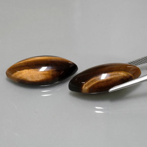 Tiger's Eye Gemstone in 24.8 x 12.1 mm Size for Sale, Tiger's Eye Stone in Gold Brown Color