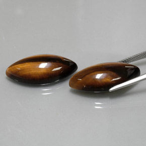 Tiger's Eye Gemstone in 24.9 x 12.2 mm Size for Sale, Tiger's Eye Stone in Gold Brown Color