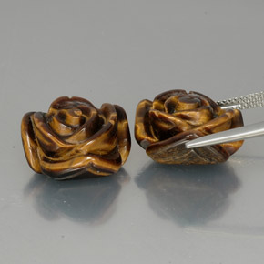 Tiger's Eye Gemstone in 16 x 15.9 mm Size for Sale, Tiger's Eye Stone in Gold Brown Color