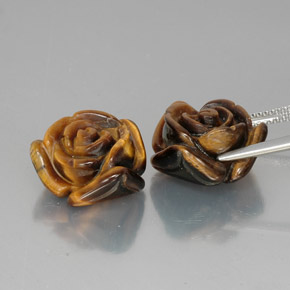 Tiger's Eye Gemstone in 15 x 13.9 mm Size for Sale, Tiger's Eye Stone in Gold Brown Color