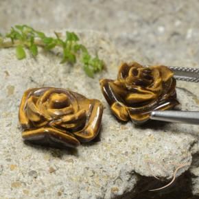 Tiger's Eye Gemstones in 15 x 15 mm (calibrated) Size for Sale, Tiger's Eye Stones in Warm Brown Color