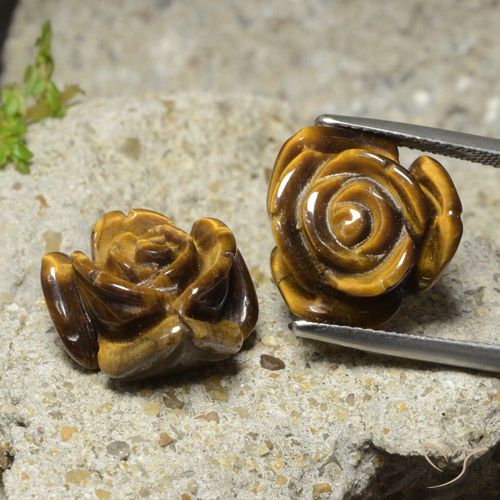 22.12 ct Carved Rose Tiger's Eye, 15.5 x 15.3 mm From Thailand, Photo A