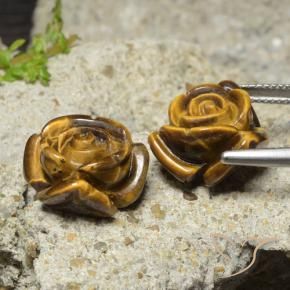Tiger's Eye Gemstones in 15 x 15 mm (calibrated) Size for Sale, Tiger's Eye Stones in Light Brown Color