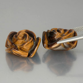 Tiger's Eye Gemstone in 16 x 16 mm Size for Sale, Tiger's Eye Stone in Gold Brown Color